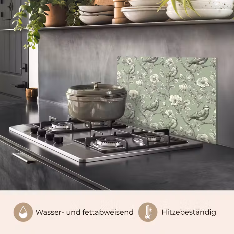 Spritzschutz Küche - Klassisch - Botanisch - Grün — 2