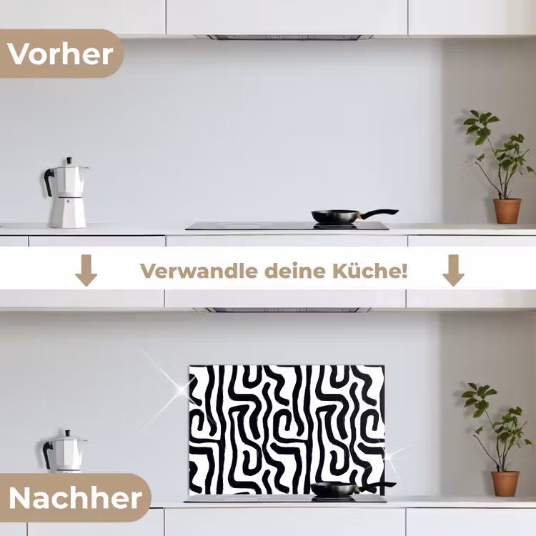 Spritzschutz Küche - Modern - Linien - Schwarz — 7