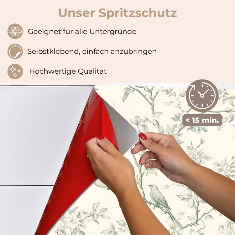 Spritzschutz Küche - Klassisch - Vögel - Grün — 4