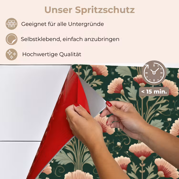 Spritzschutz Küche - Muster - Botanisch - Farbenfroh — 4