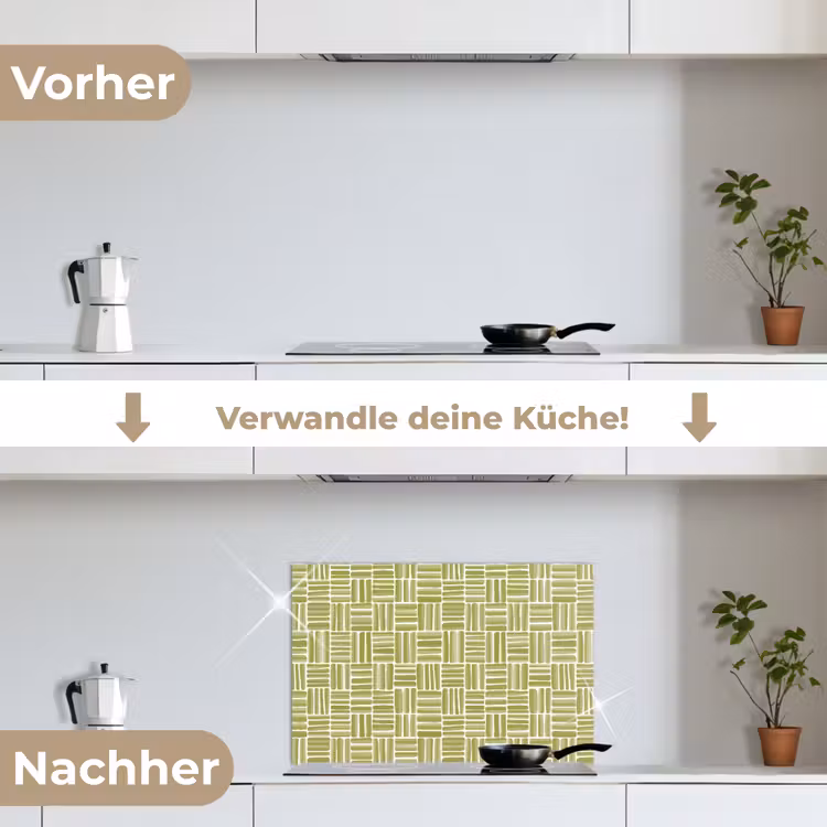 Spritzschutz Küche - Zopf - Muster - Grün — 7
