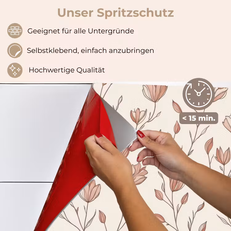 Spritzschutz Küche - Muster - Klassisch - Rosa — 4