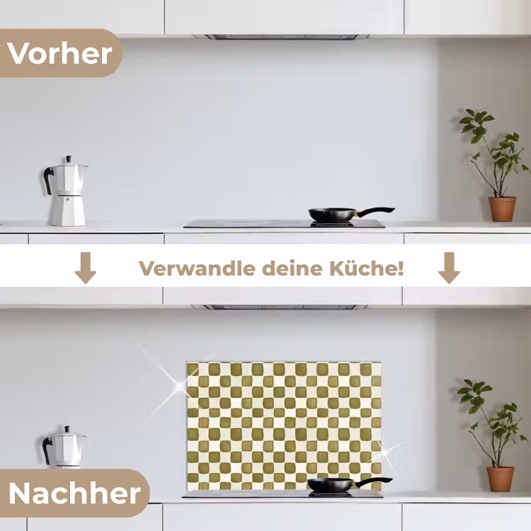 Spritzschutz Küche - Schach - Muster - Grün — 7