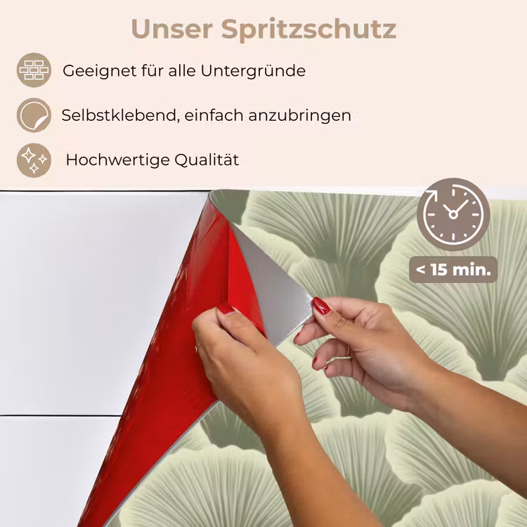 Spritzschutz Küche - Fächer - Blatt - Grün — 4