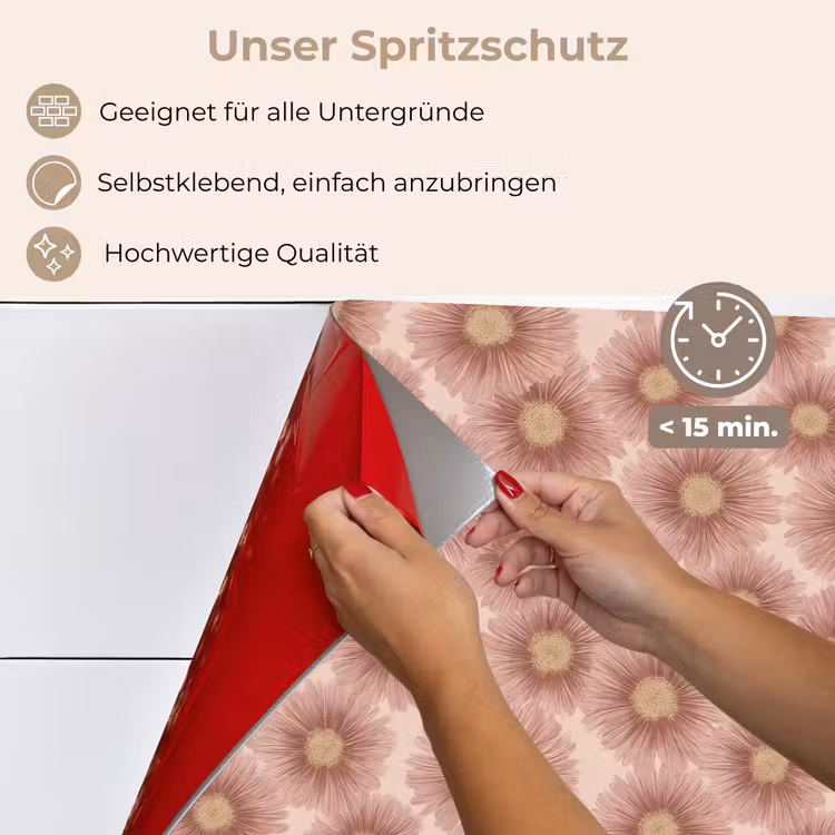 Spritzschutz Küche - Gerbera - Blumen - Rosa — 4