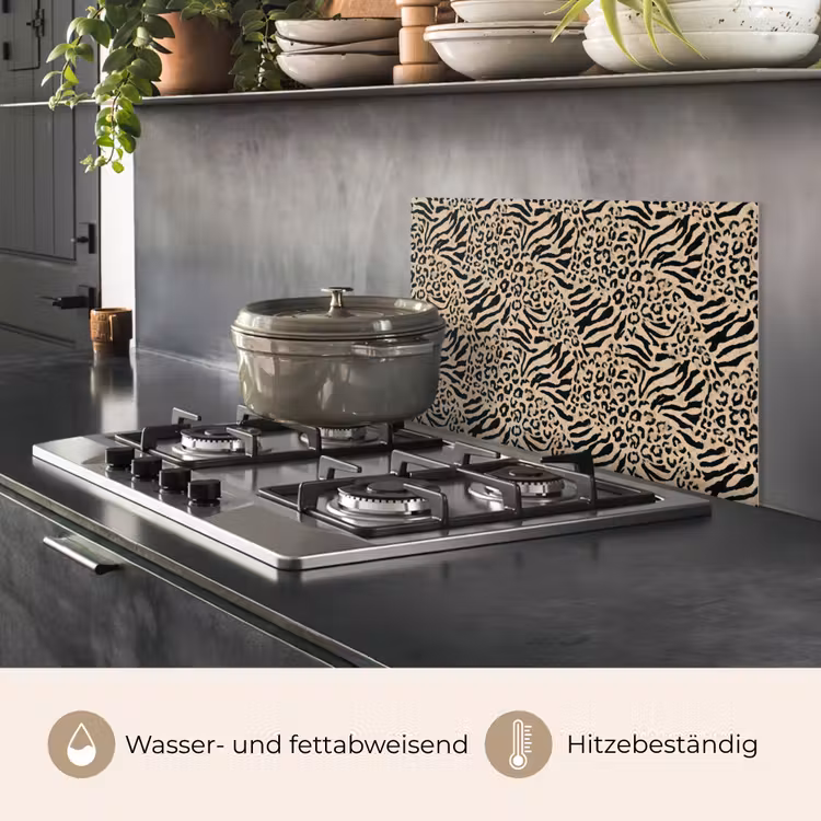 Spritzschutz Küche - Giraffe - Zebra - Motiv - Braun — 2