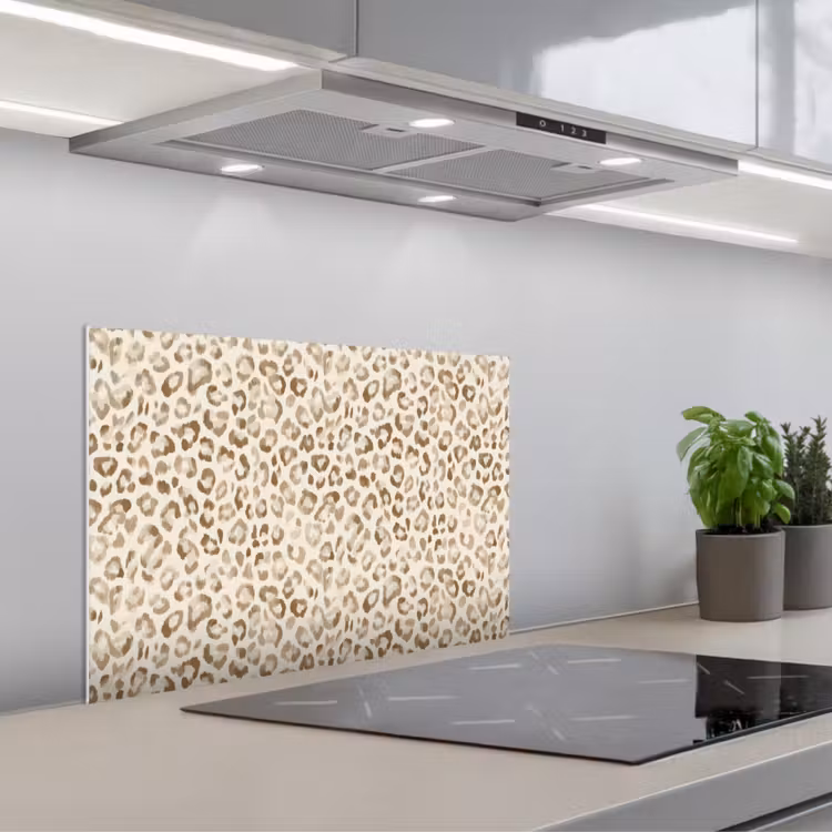 Spritzschutz Küche - Leopard - Klassisch - Beige — 1