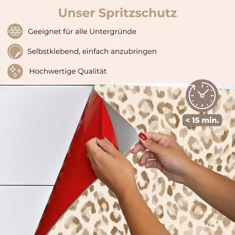 Spritzschutz Küche - Leopard - Klassisch - Beige — 4