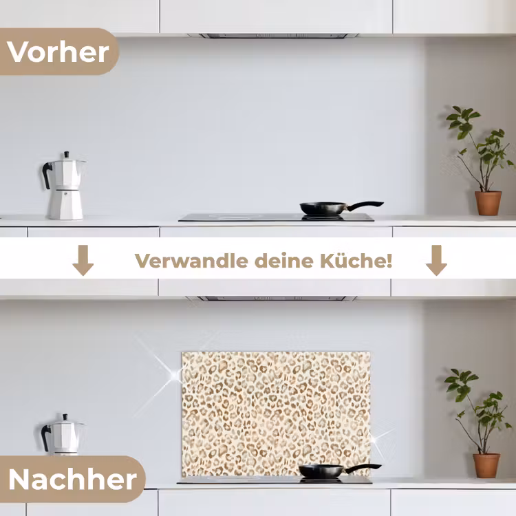 Spritzschutz Küche - Leopard - Klassisch - Beige — 7