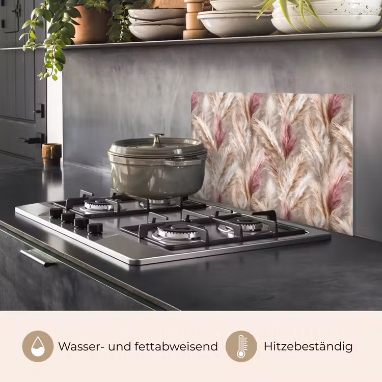 Spritzschutz Küche - Pampasgras - Flauschig - Farbenfroh — 2