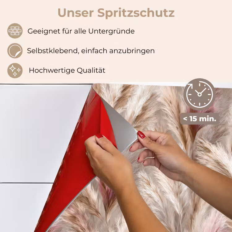 Spritzschutz Küche - Pampasgras - Flauschig - Farbenfroh — 4