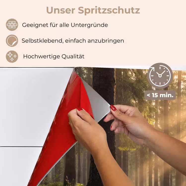 Spritzschutz Küche - Wald - Sonnenlicht - Gras — 4
