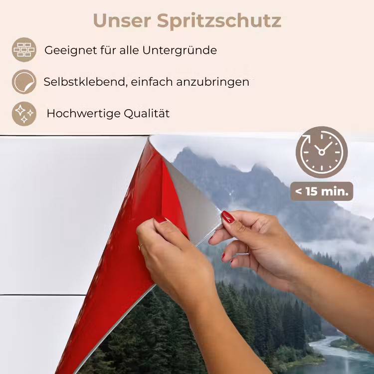 Spritzschutz Küche - Wasserfall - Bäume - Berge — 4