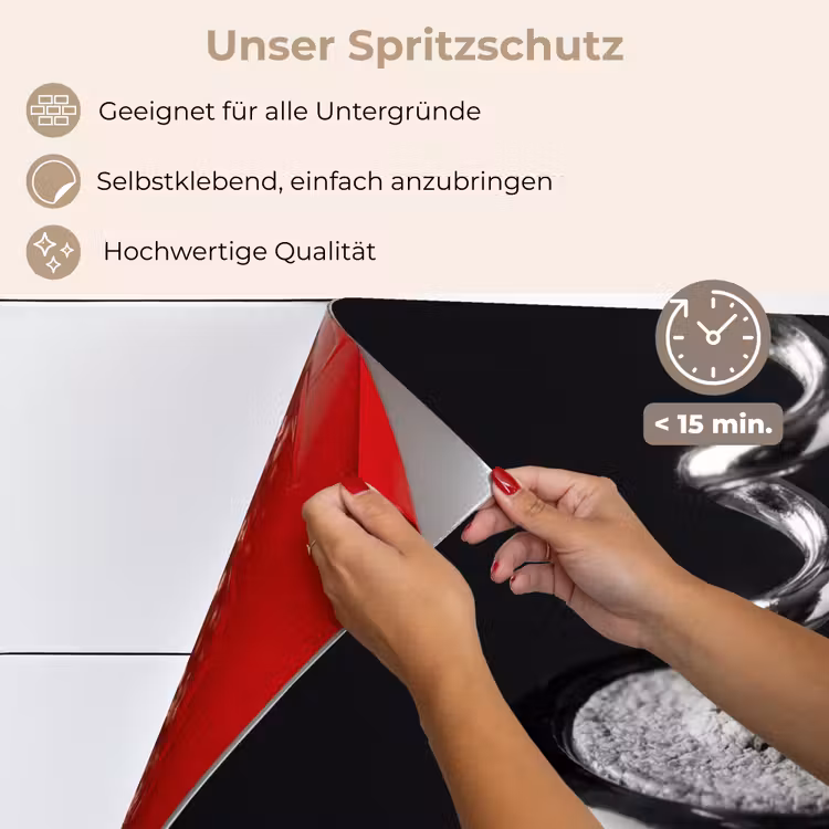 Spritzschutz Küche - Korkenzieher - Wein - Schwarz - Weiß — 4