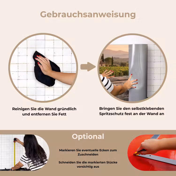 Spritzschutz Küche - Wein - Gläser - Trauben - Weinberg — 6