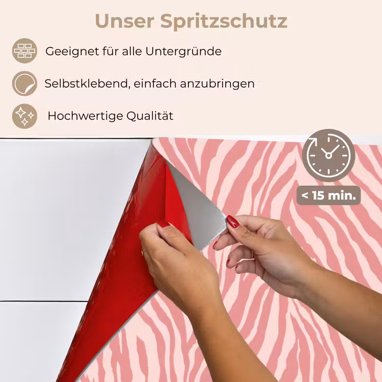 Spritzschutz Küche - Zebra - Druck - Rosa — 4