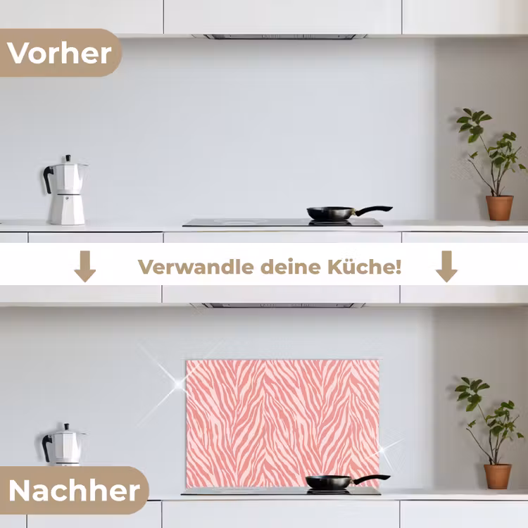 Spritzschutz Küche - Zebra - Druck - Rosa — 7