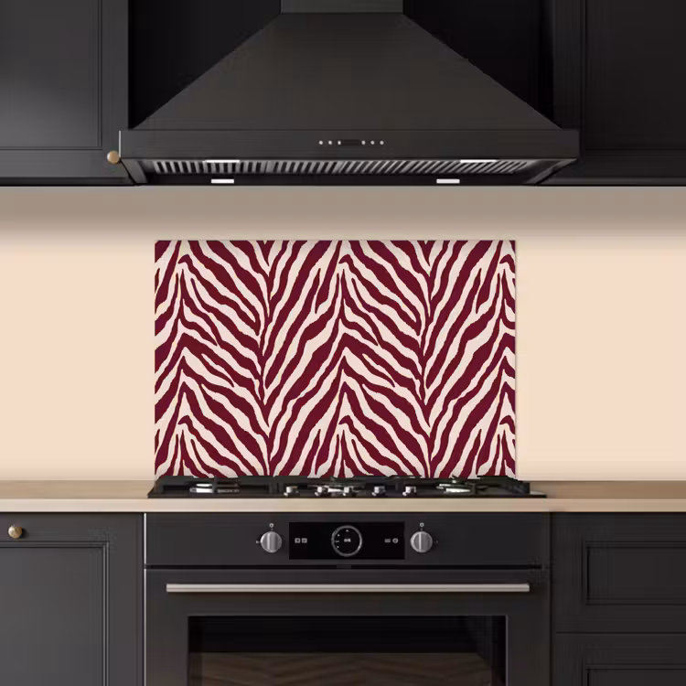 Spritzschutz Küche - Zebra - Motiv - Bordeaux - Rot — 5