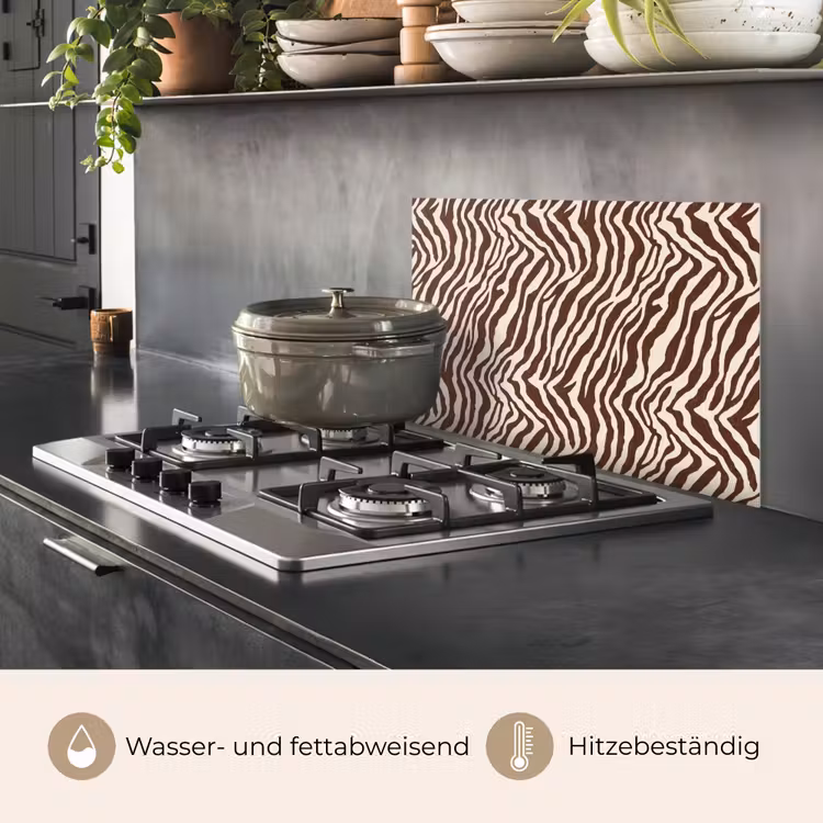 Spritzschutz Küche - Zebra - Muster - Schwarz - Weiß — 2