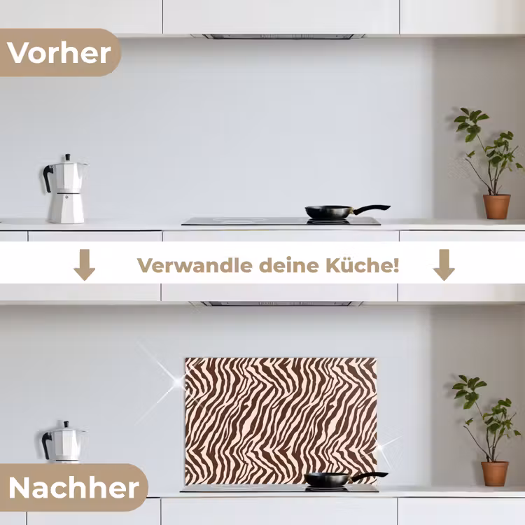 Spritzschutz Küche - Zebra - Muster - Schwarz - Weiß — 7
