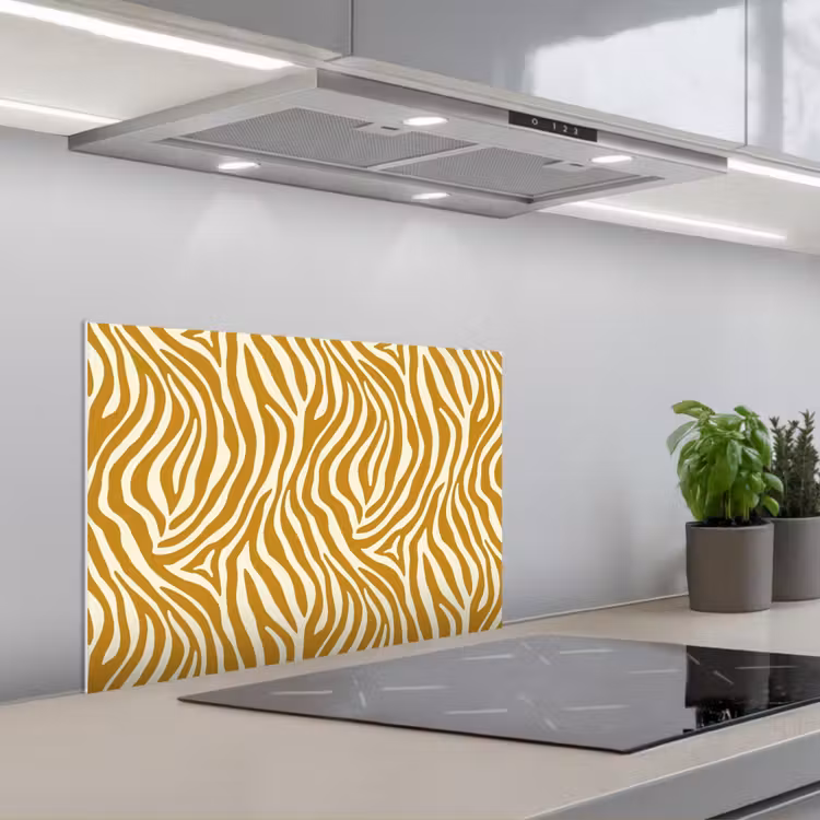 Spritzschutz Küche - Zebra - Klassisch - Ocker - Gelb — 1