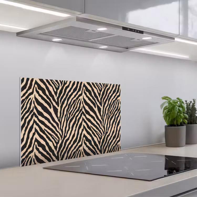 Spritzschutz Küche - Zebra - Klassisch - Schwarz — 1
