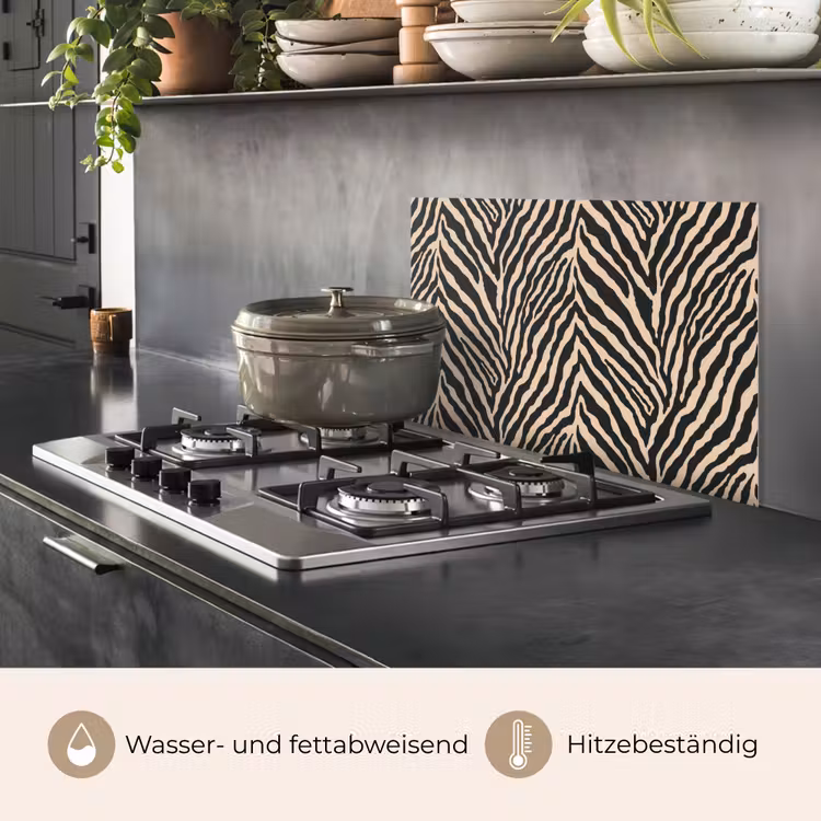 Spritzschutz Küche - Zebra - Klassisch - Schwarz — 2