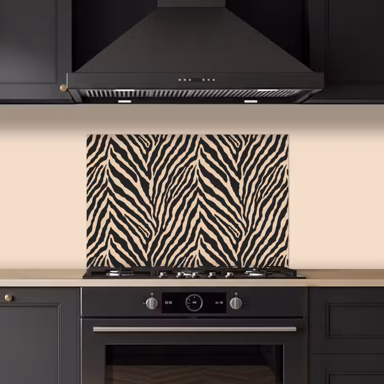 Spritzschutz Küche - Zebra - Klassisch - Schwarz — 5