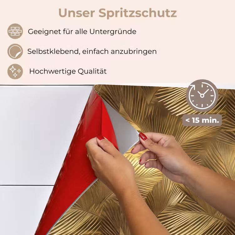 Spritzschutz Küche - Palme - Fächer - Gold — 4