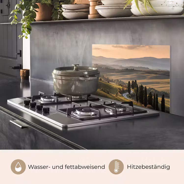 Spritzschutz Küche - Toskana - Landschaft - Hügel — 2