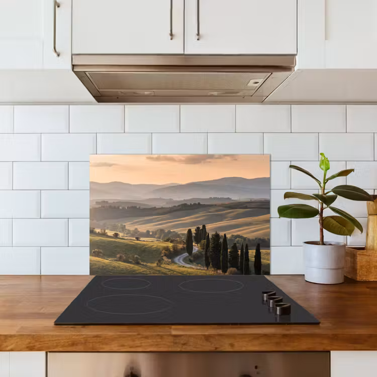 Spritzschutz Küche - Toskana - Landschaft - Hügel — 3