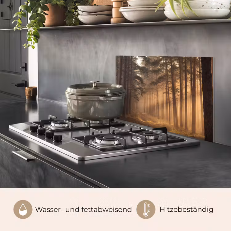 Spritzschutz Küche - Wald - Nebel - Sonnenlicht — 2