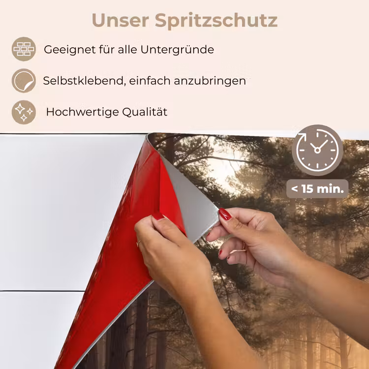 Spritzschutz Küche - Wald - Nebel - Sonnenlicht — 4
