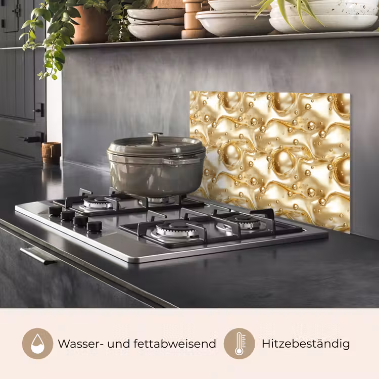 Spritzschutz Küche - Flüssigkeit - Tropfen - Gold — 2