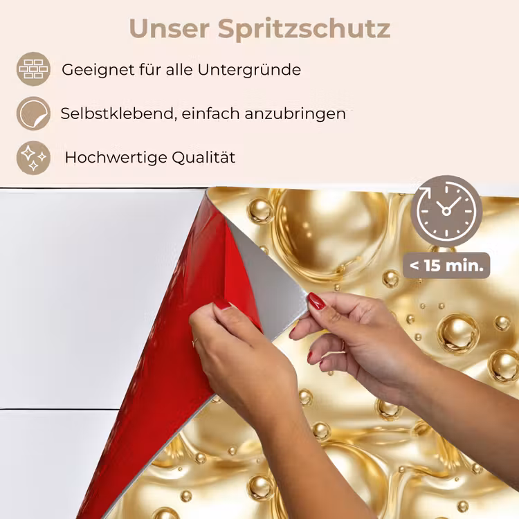 Spritzschutz Küche - Flüssigkeit - Tropfen - Gold — 4