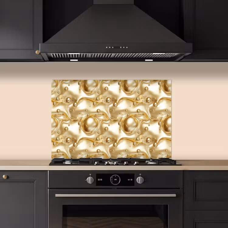 Spritzschutz Küche - Flüssigkeit - Tropfen - Gold — 5