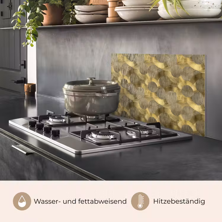 Spritzschutz Küche - Modern - Geometrisch - Gold — 2