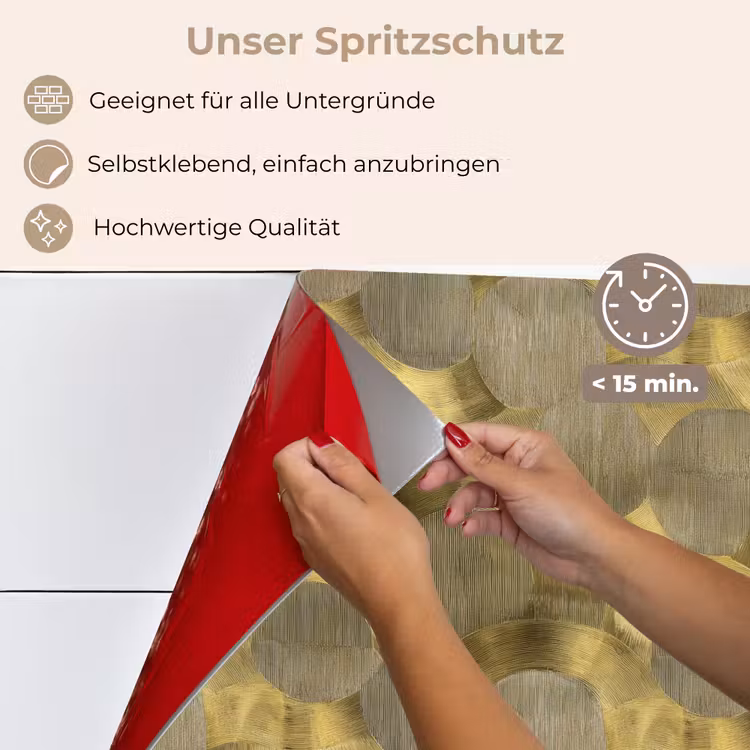 Spritzschutz Küche - Modern - Geometrisch - Gold — 4