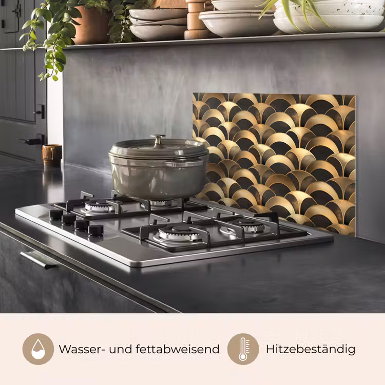 Spritzschutz Küche - Skalen - Textur - Gold — 2