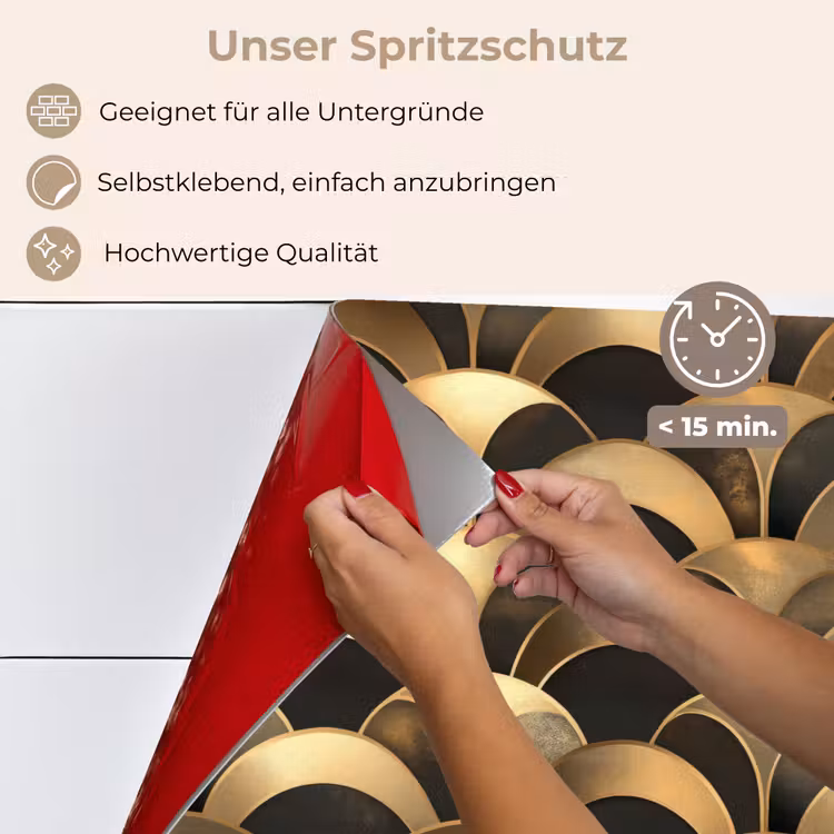 Spritzschutz Küche - Skalen - Textur - Gold — 4