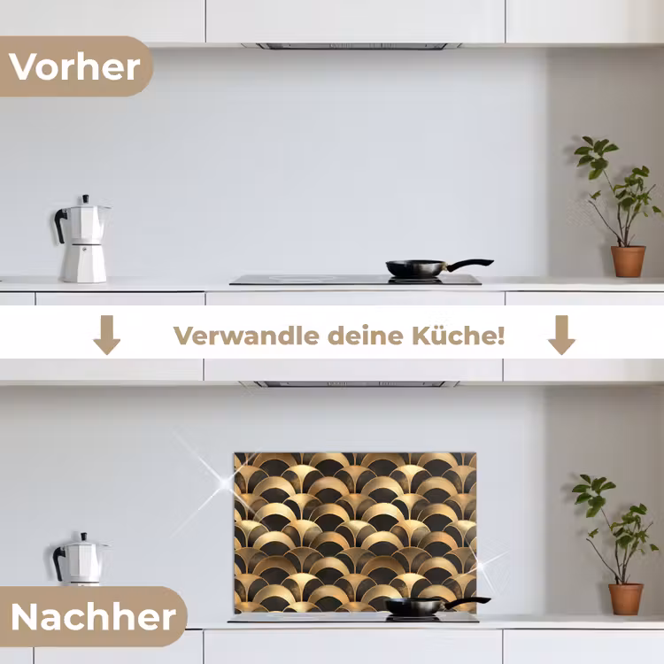 Spritzschutz Küche - Skalen - Textur - Gold — 7
