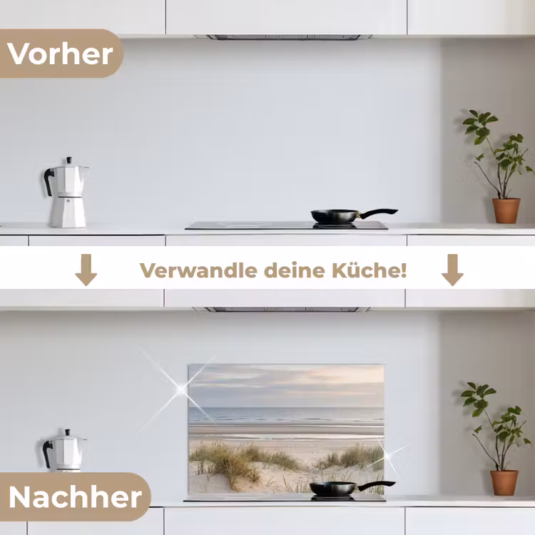 Spritzschutz Küche - Sandstrand - Bewölkt - Dünen — 7