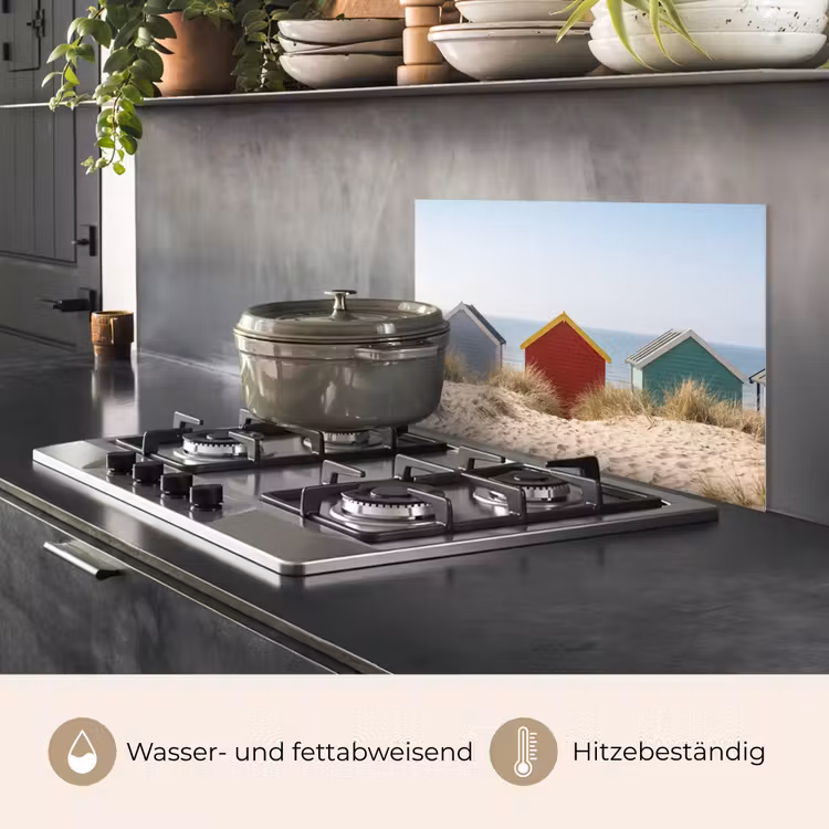 Spritzschutz Küche - Strand - Ferienhäuser - Farbenfroh - Dünen — 2