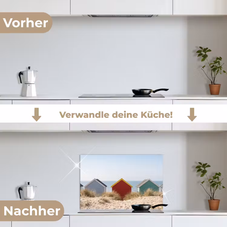 Spritzschutz Küche - Strand - Ferienhäuser - Farbenfroh - Dünen — 7