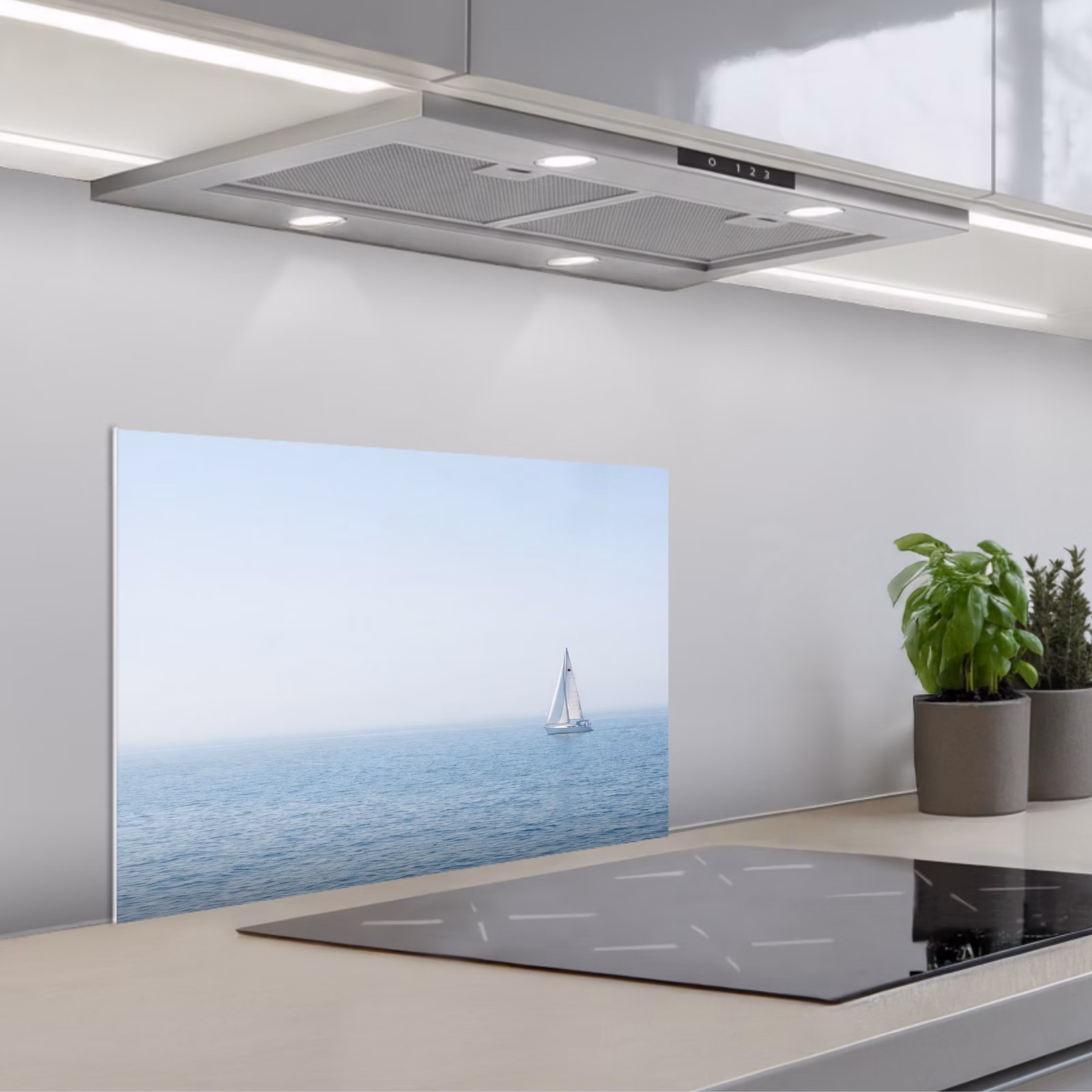Spritzschutz Küche - Horizont - Segelboot - Meer — 1
