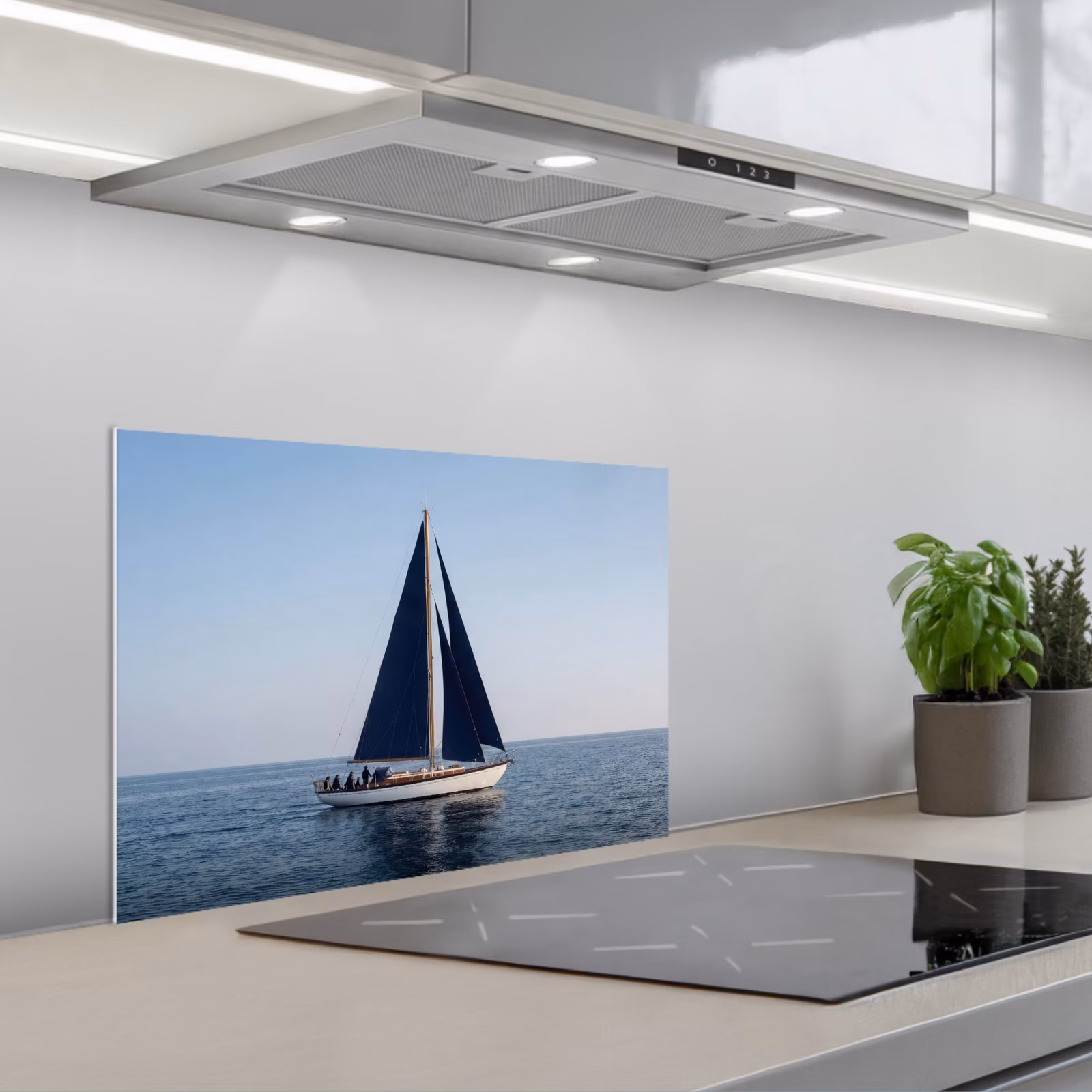 Spritzschutz Küche - Segelboot - Meer - Blau — 1