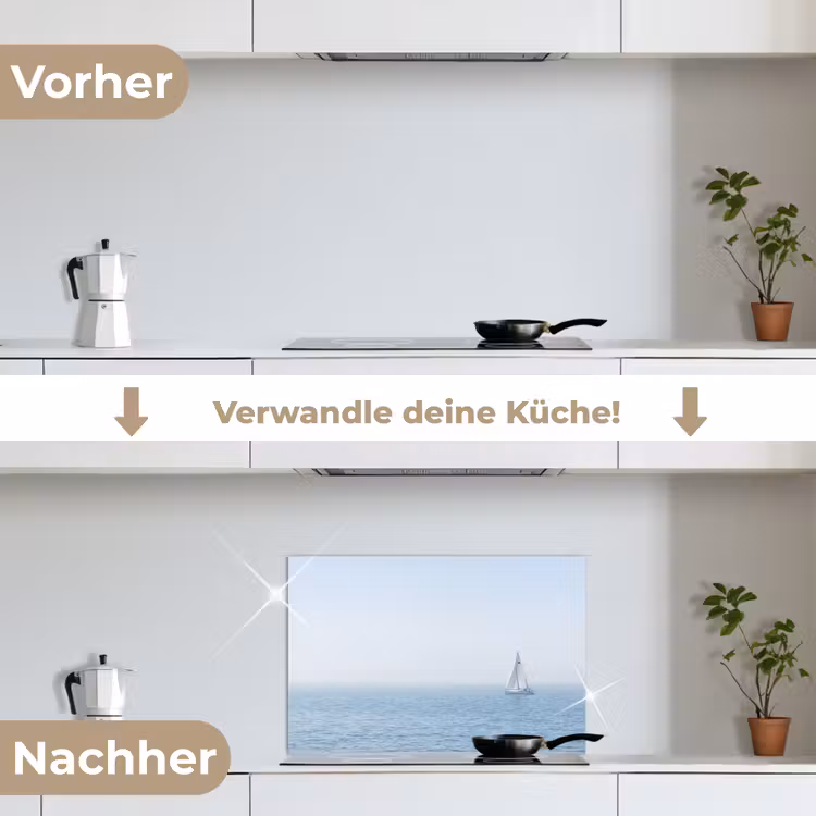 Spritzschutz Küche - Horizont - Segelboot - Meer — 7