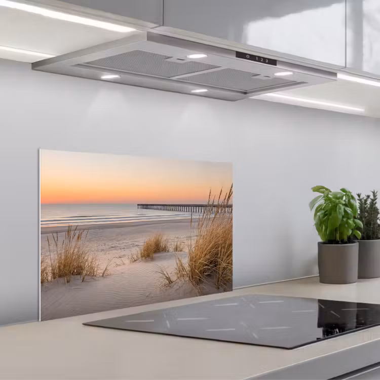 Spritzschutz Küche - Pier - Sonnenuntergang - Strand — 1