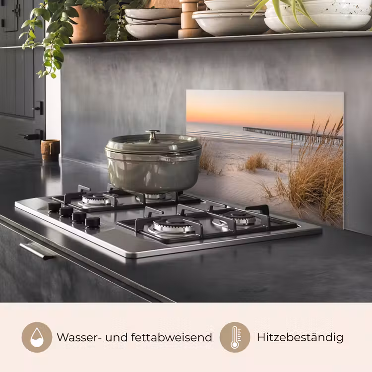 Spritzschutz Küche - Pier - Sonnenuntergang - Strand — 2