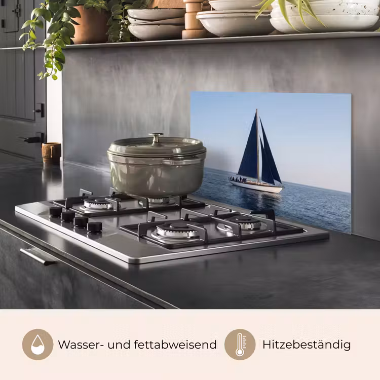 Spritzschutz Küche - Segelboot - Meer - Blau — 2